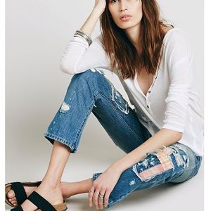 NWT Free People Patchwork Jeans